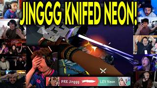 Valorant Streamers React To PRX Jinggg Knifing LEV Neon In The MOST CHAOTIC Round In Masters London
