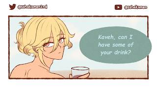 sharing drinks (haikaveh ft cynonari) [GENSHIN IMPACT - COMIC MEME]
