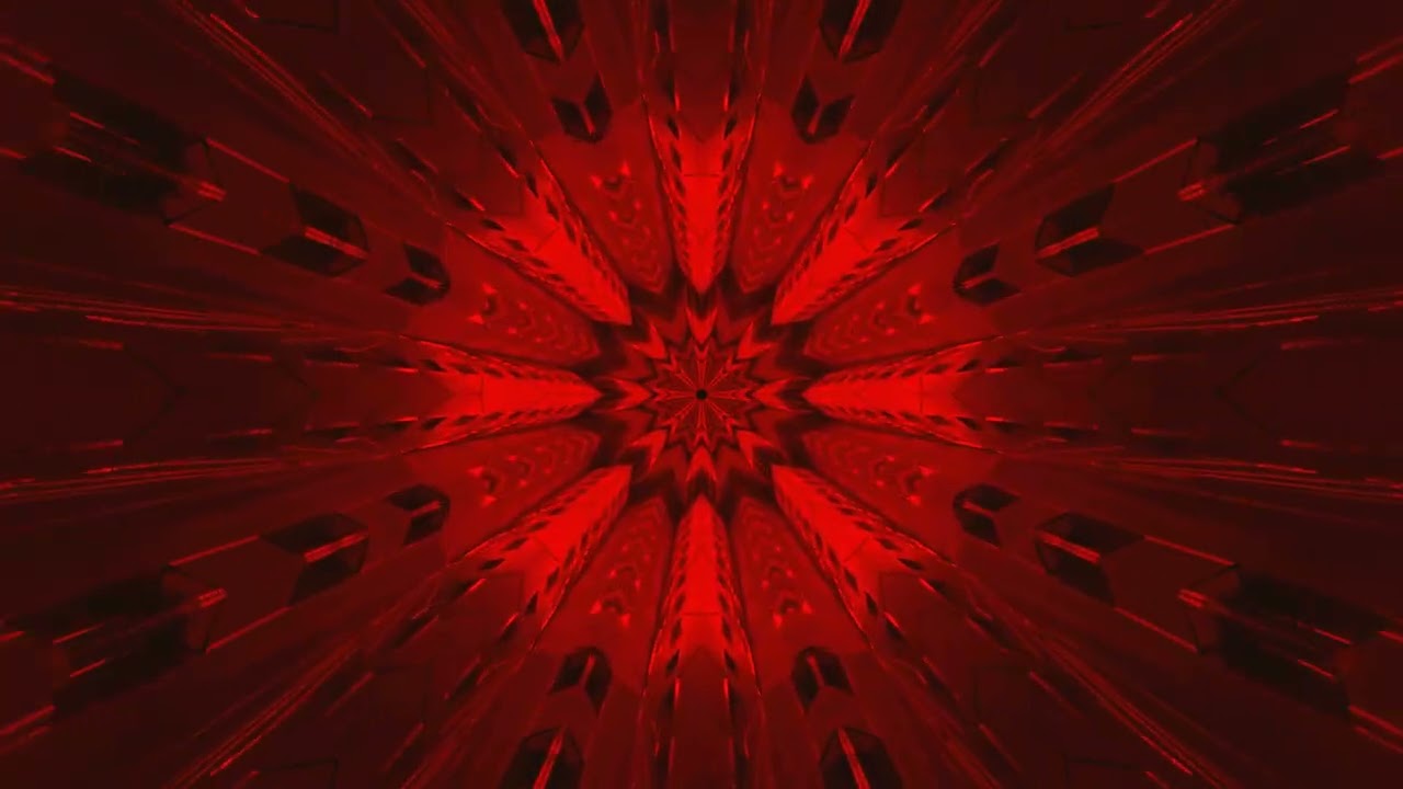 10 hours Red Neon Tunnel Kaleidoscope Screensaver 4k UHD 60fps Vj Loop