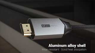 Vention Cotton Braided Usb-C To Hdmi Cable 1M Black Aluminum Alloy Type Crb