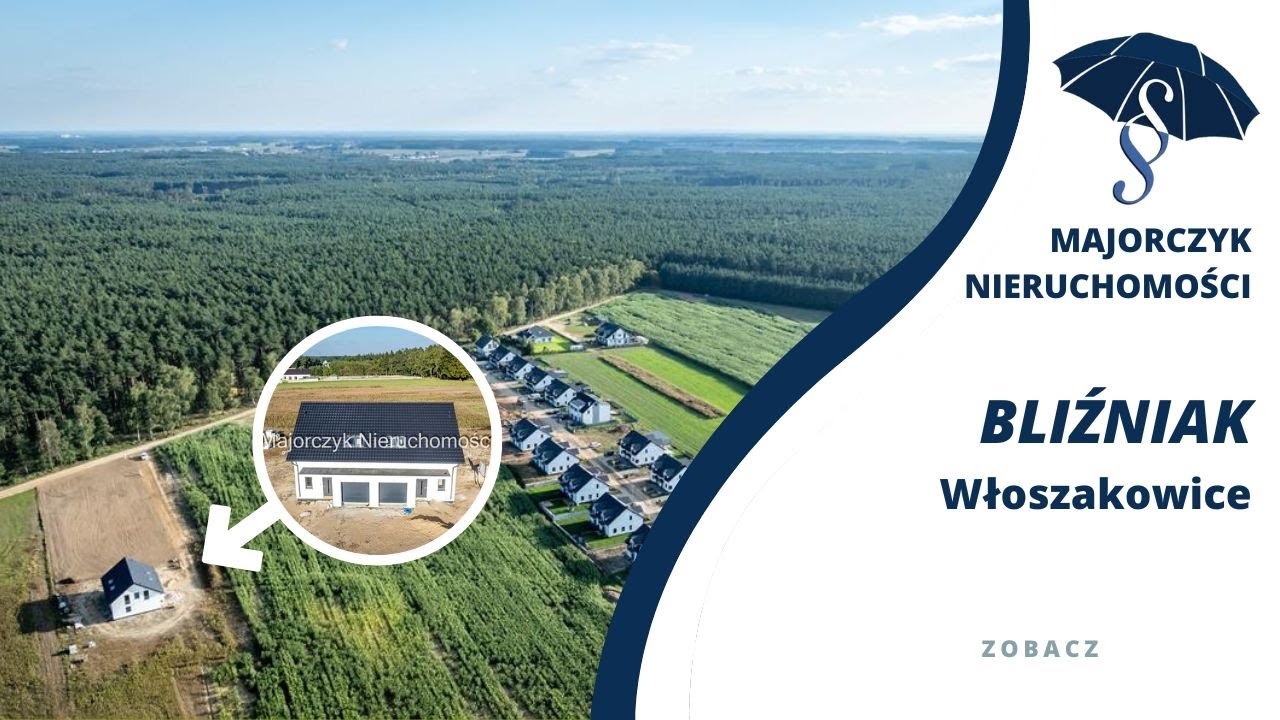 Bliźniaki z garażami - Włoszakowice, Wiosenna. www.majorczyk.pl