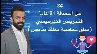 -34- حل المسألة 21 عامة التحريض الكهرطيسي ( ساق نحاسية معلقة بنهاية نابض)