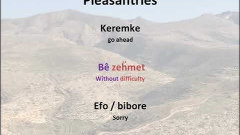 Crash Course in Behdini Kurdish