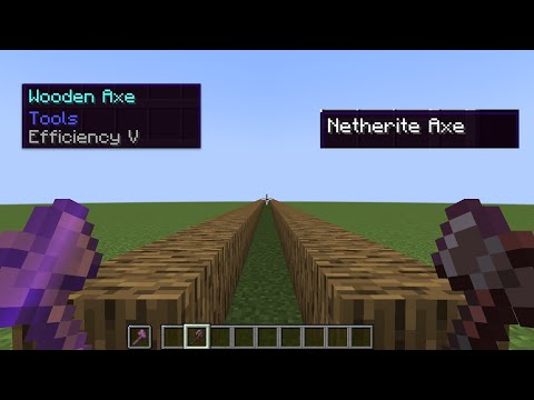 Efficiency V Wooden Axe Vs Netherite Axe