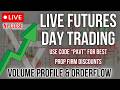 NY Close LIVE DAY TRADING ES & NQ - Volume Profile + Orderflow (Prop Firms code: PAVT)