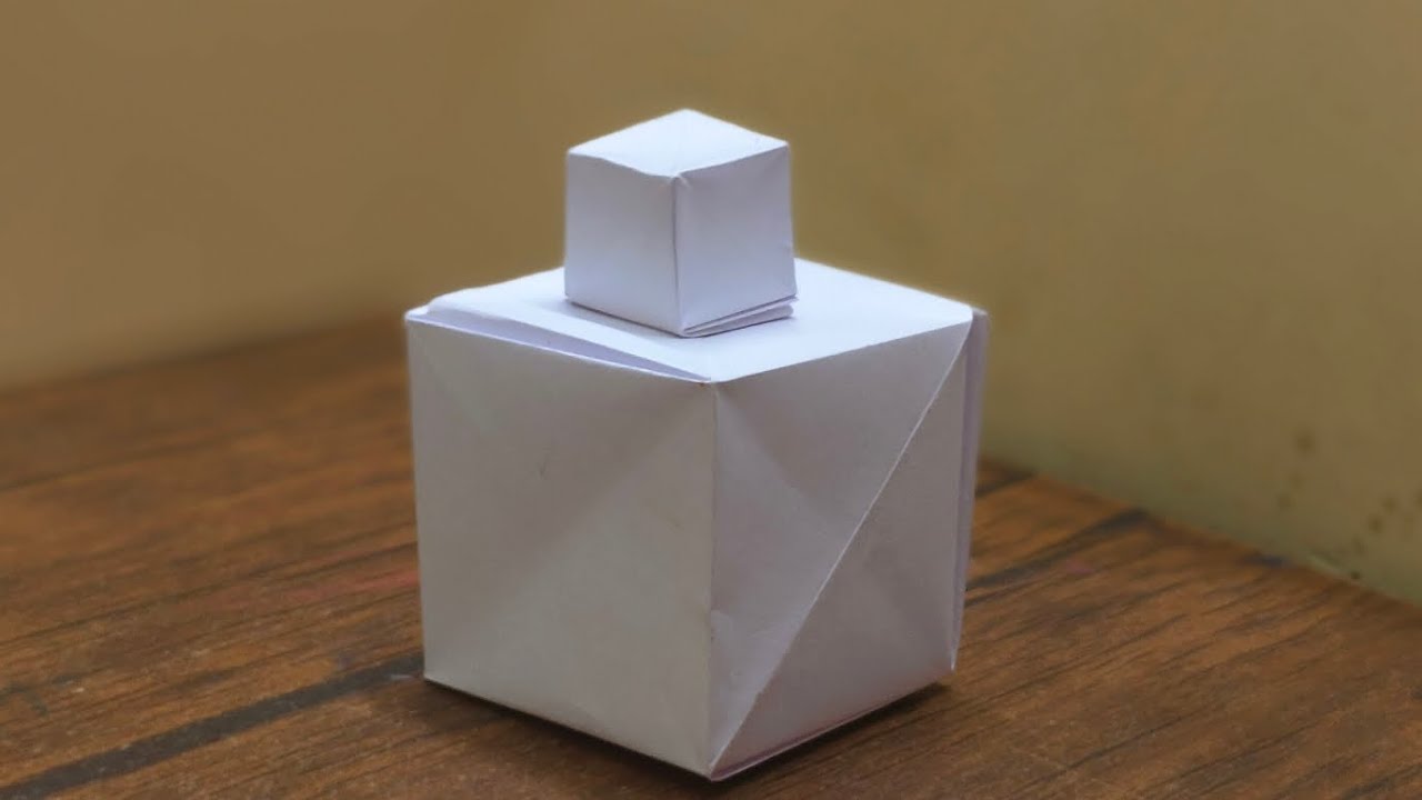 easy origami cube without any glue or tape ️🤗 #crafts #diy #artandcraft ...