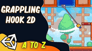 How To Make Grappling hook - Gun game in Unity2D | Unity Beginner Tutorial C# Coding