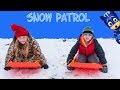 Assistant and Bat Boy Go Sledding as Snow Patrol Look for PJ Masks