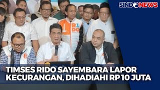 Timses RIDO Sayembara Beri Rp10 Juta Jika Temukan Kecurangan Pilkada Jakarta - Sindo Prime 28/11