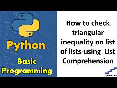 How to check triangular inequality on list of lists-using  List Comprehension
