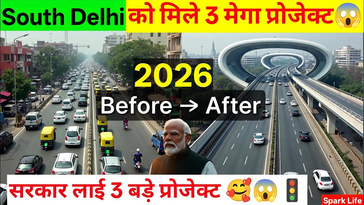 दक्षिण दिल्ली की ट्रैफिक खत्म? 3 नए फ्लाईओवर और ड्रेनेज प्रोजेक्ट को मंजूरी | Delhi Govt Projects