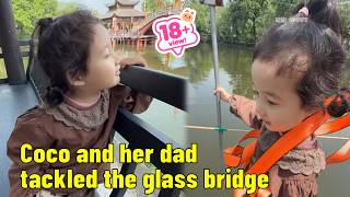 Coco tackled the glass bridge for the first time and actually succeeded!