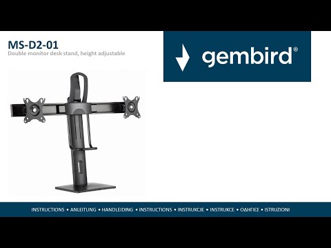 Кронштейн для двох моніторів 17-27" (до 6 кг) Gembird MS-D2-01 — MegaLavka, видео 1