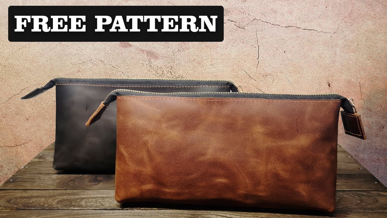 Leather makeup bag making with free pdf patterns 