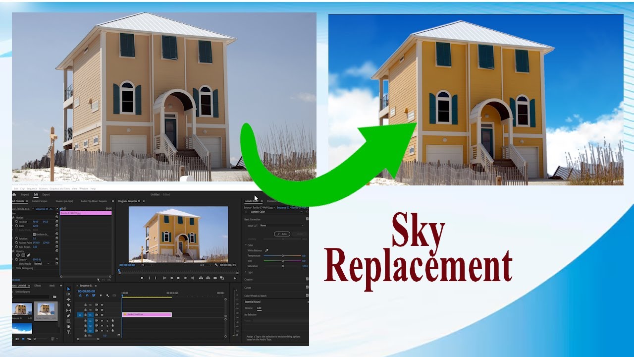 Sky Replacement in Premiere Pro Step by Step Tutorial. 