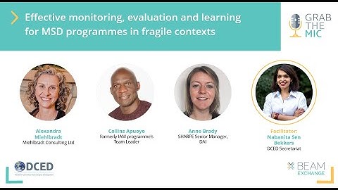 Effective monitoring, evaluation and learning for MSD programmes in fragile contexts