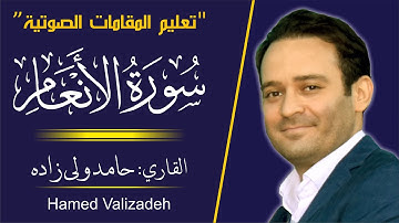 سورة الأنعام تلاوة خاشعة مكتوبة حامد ولی زاده مع تعلیم المقامات الصوتية