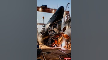 Massive Submarine Propeller Installation in Dry Dock | Engineering Marvel"😱😱😱