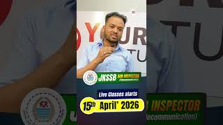 Live Classes Starting from 15th April for 🔥 JKSSB Sub Inspector (Telecommunications) 2026