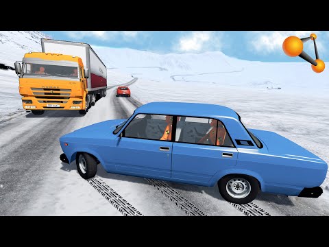 Видео: ЗА СЕКУНДУ ДО СМЕРТИ! ЗАНЕСЛО НА ЗИМНЕЙ СКОЛЬЗКОЙ ДОРОГЕ | BeamNG.drive