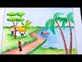 Cách vẽ tranh phong cảnh bằng bút chì màu | how to draw landscape by color painting