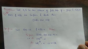 O(ab)=O(a)*O(b) where g.c.d(O(a),O(b))=1 and ab=ba.