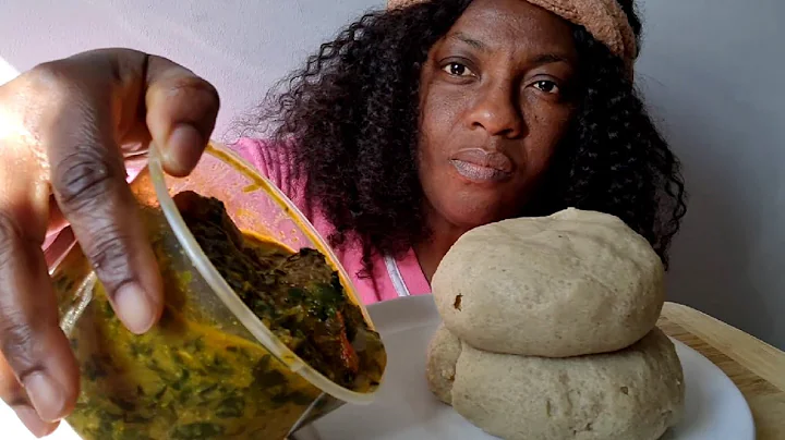 MUKBANG | AFRICAN NIGERIAN FUFU (oat) EATING SHOW WITH VEGETABLE SOUP AFANG EFO RIRO  | NO TALIKNG