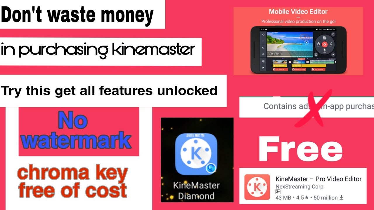Unlocked kinemaster no watermark, chroma key fully free by Tarazone technical