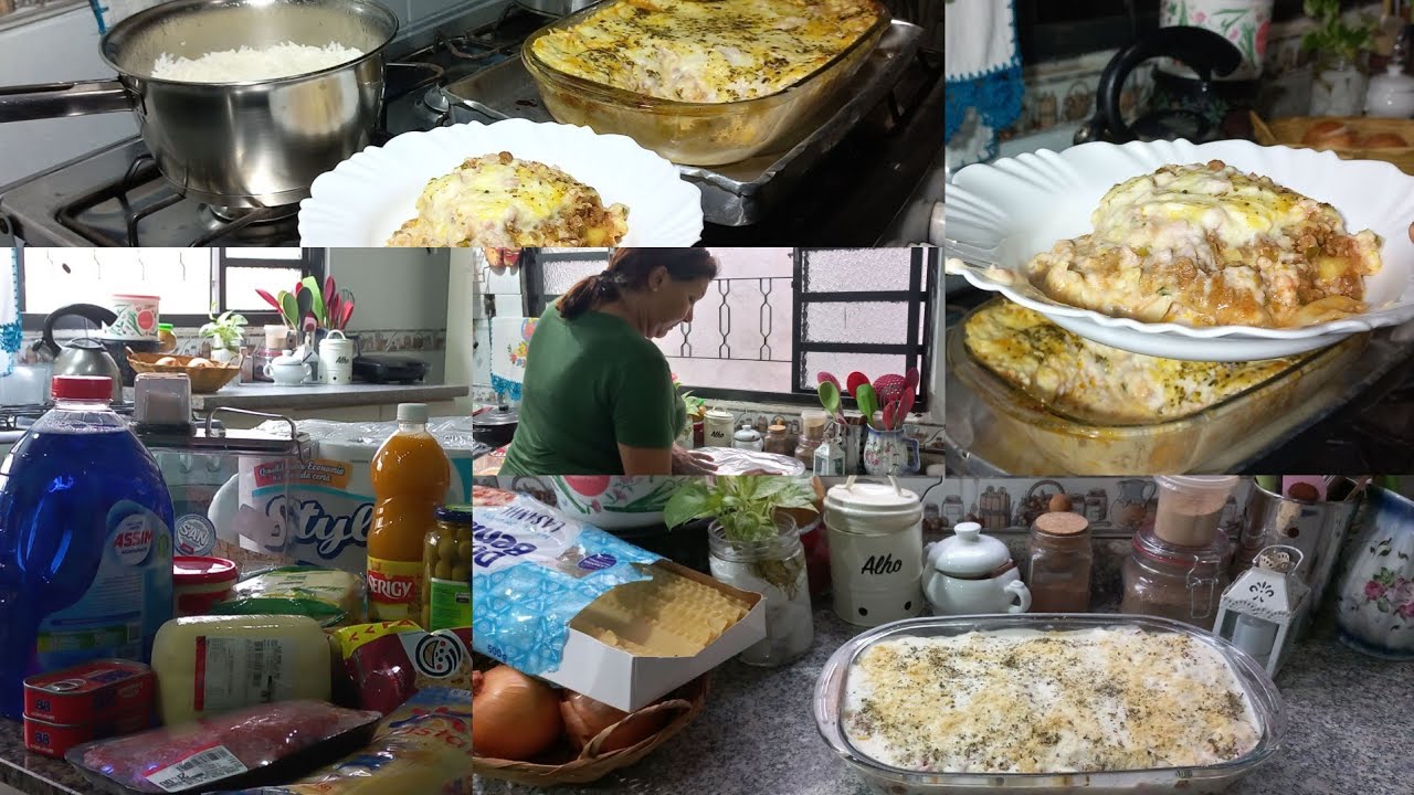 Compras básicas da semana 🛒 l Rotina do lar l Fiz lasanha