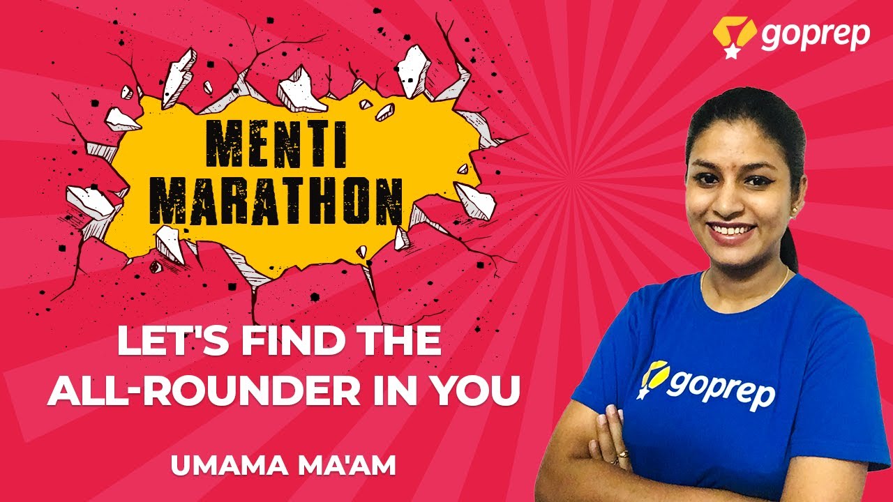 Let's Find the All-Rounder in You | Menti Marathon | Class 8  | Umama Ma'am | Goprep