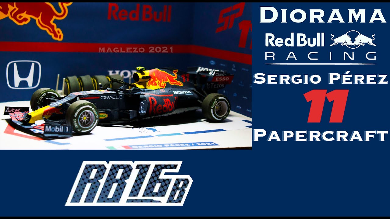 RB16B papercraft tutorial Sergio Checo Pérez, Cómo quedó Red Bull