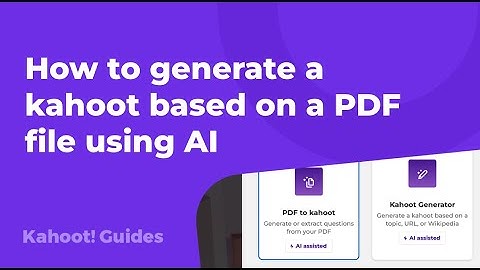 How to generate a kahoot based on a PDF using AI
