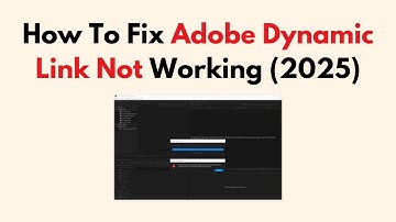 How To Fix Adobe Dynamic Link Not Working (2025)
