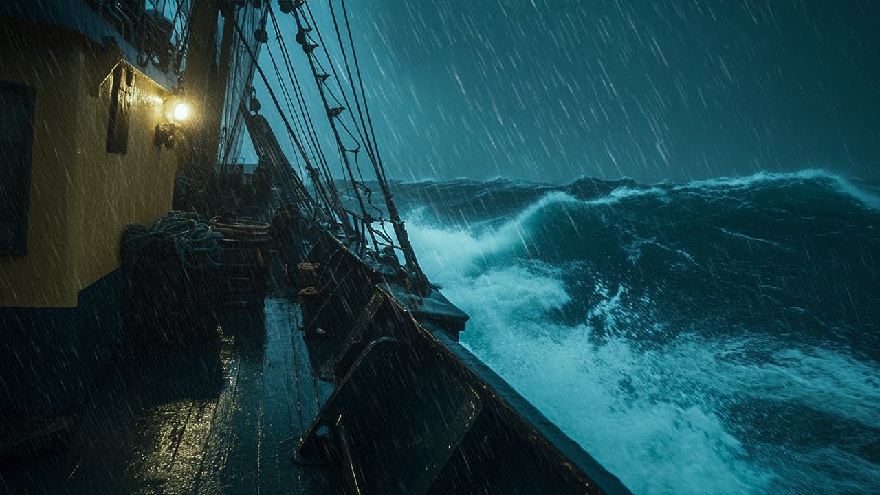 Sleep deeply, study, and work while listening to the soft rain and thunder on a Boat Rocking