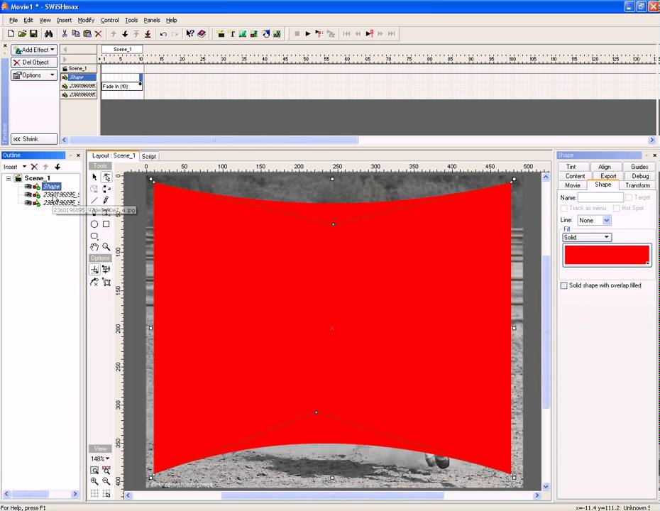 Making A Static mask for the scene in swishmax - YouTube