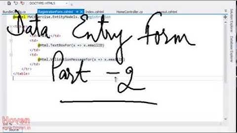ASP.NET MVC Data Entry Form Part 2 | MVC Training in Chandigarh