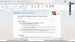 Shelly Cashman Access 365 | Module 10: SAM Project B Haverhills Neighborhood Association