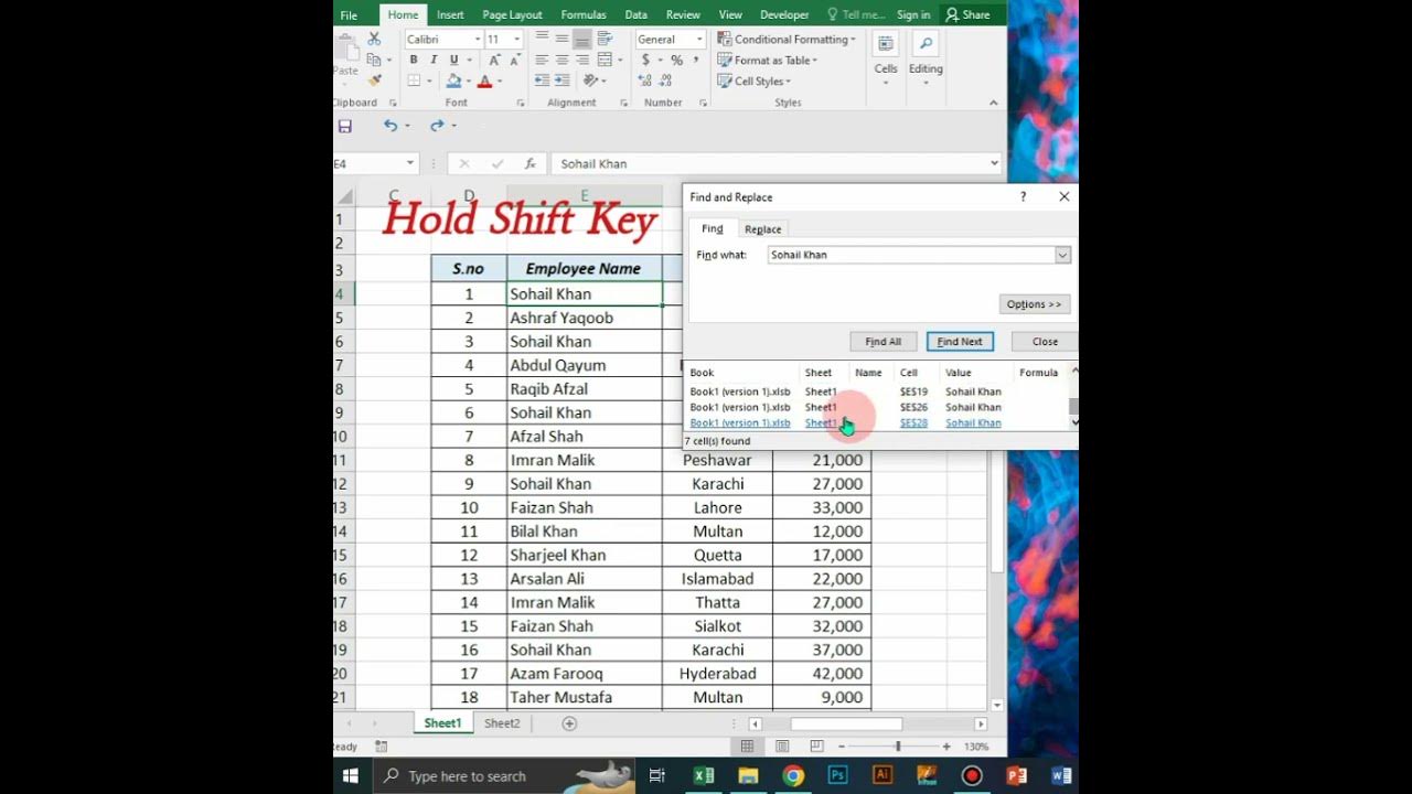 Shortcut key to highlight cells containing same criteria youtube