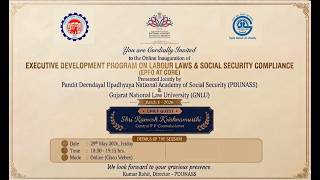 Inauguration Ceremony of Executive Development Program on Labour Laws and Social Security Compliance
