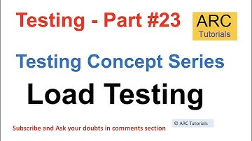 Load Testing Tutorial | Testing concepts in software testing | Testing concepts interview