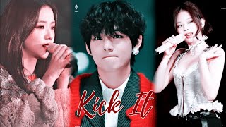 Taehyung Reaction To Blackpink Taennie Taerose Taelisa Vsoo Kick It Fmv Au
