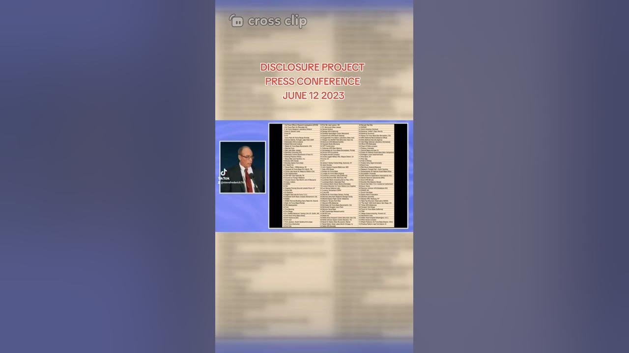 Dr Steven Greer Disclosure Project press conference June 12 2023 YouTube
