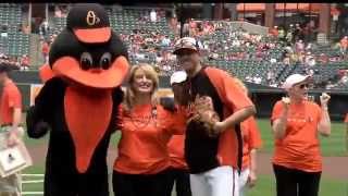 Kelly O'Donnell Ware Throws Ceremonial Pitch at Camden Yards - MedStar Health Cancer Network