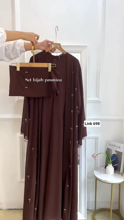 link 698 Abaya Agnia mahogany color #shopeehaul #abaya #gamis #abayafashion