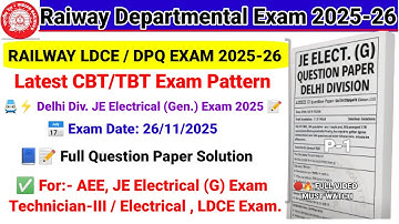 ldce je electricRailway ldce ajmer je elctrical question paper 2025/ Railway je electrical question