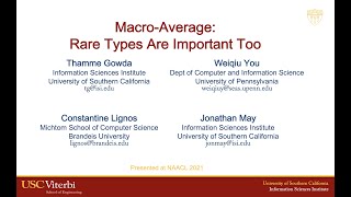 Macro-average: rare types are important too