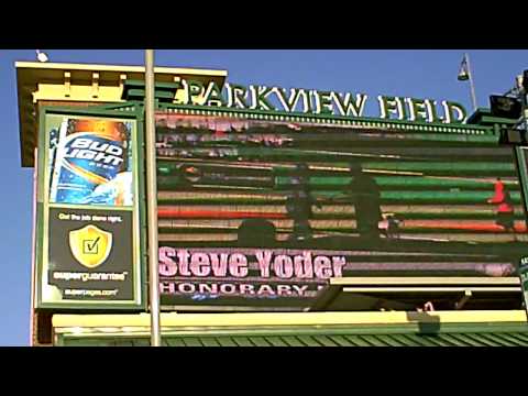 Steve Yoder and Christina Thompson proposal Ft Wayne Tincaps