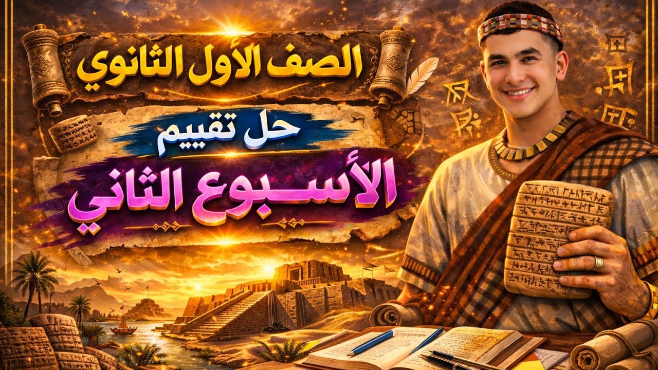 حل تقييم الأسبوع الثاني/الصف الأول الثانوي/وزارة التربية والتعليم 2026م