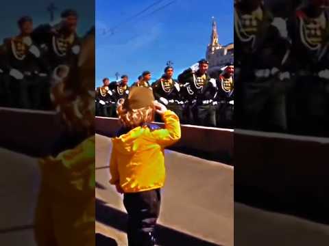 Russian little kid shows respect to Soldiers #shorts #russia #beautiful #kids #soldier #military