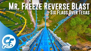 Mr. Freeze Reverse Blast front seat on-ride 4K POV @60fps Six Flags Over Texas